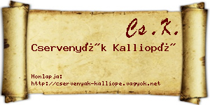 Cservenyák Kalliopé névjegykártya